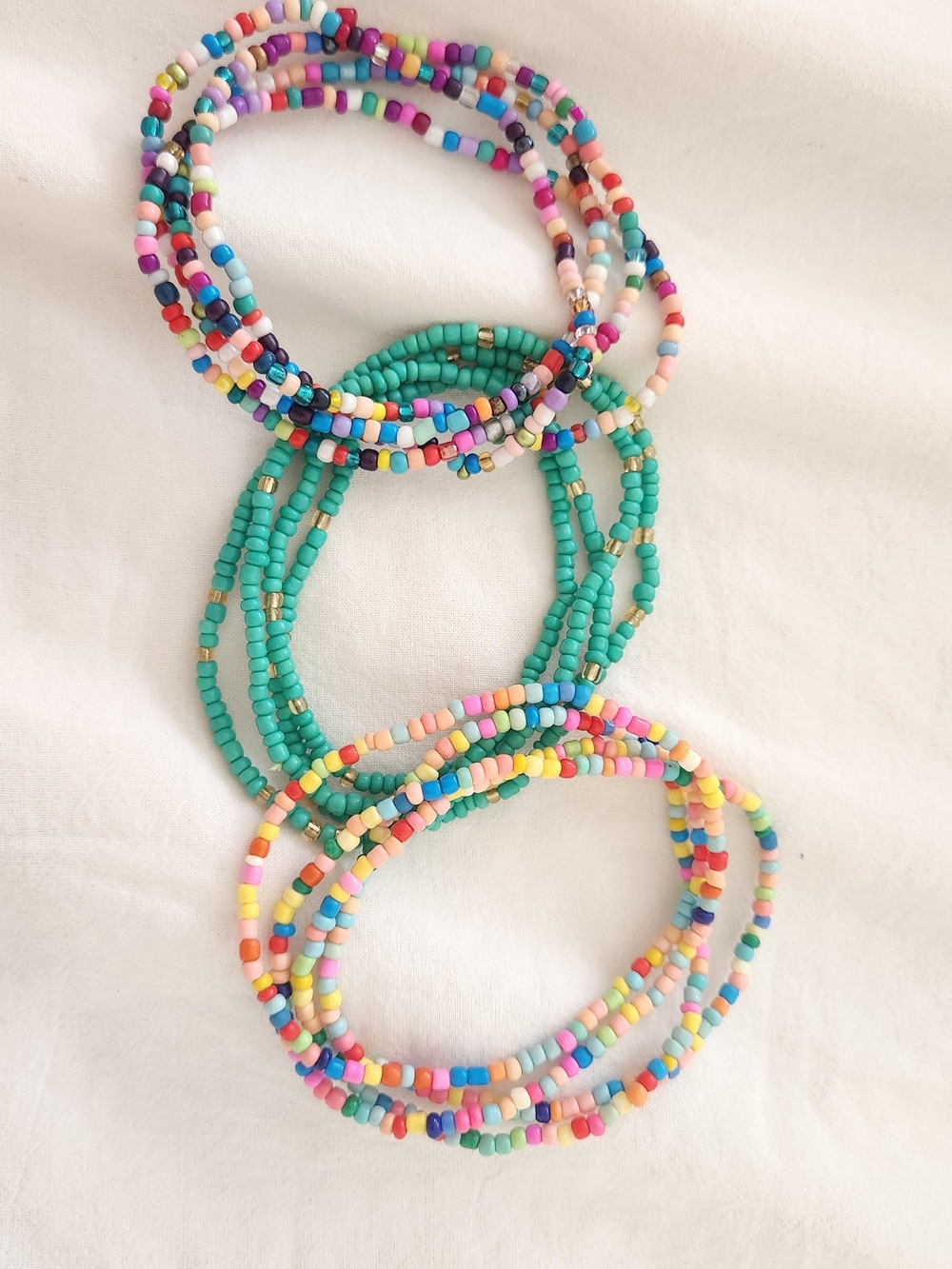 Colorful Beads Stretch Bracelets / Ankle / Waist / Necklace - Multicolor & Teal